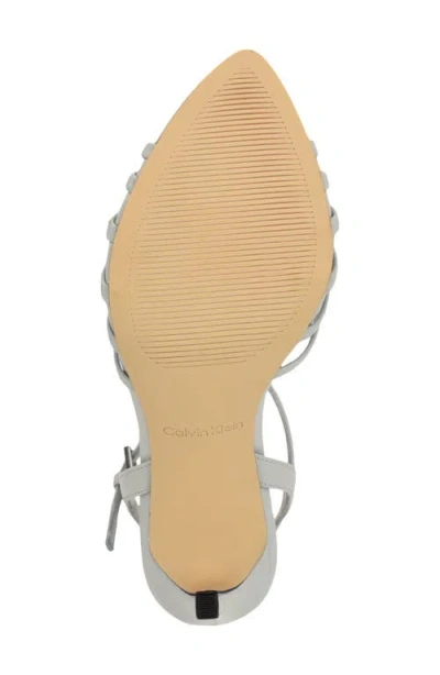 Calvin Klein Daniella Ankle Strap Pointed Toe Sandal In White