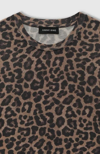 Anine Bing Beth Mini Dress Black And Brown Leopard In Animal Print