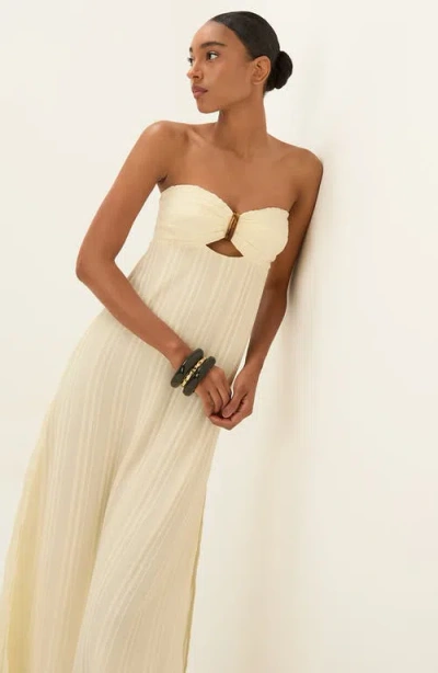 Vix Paula Hermanny Loly Strapless Cotton Blend Maxi Cover-up Sundress In Multi