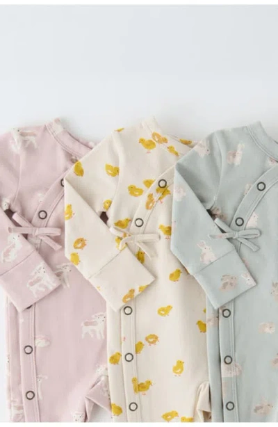 Pehr Littles Snap Front Organic Cotton Romper In Animal Print