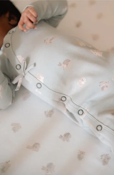 Pehr Littles Snap Front Organic Cotton Romper In Animal Print