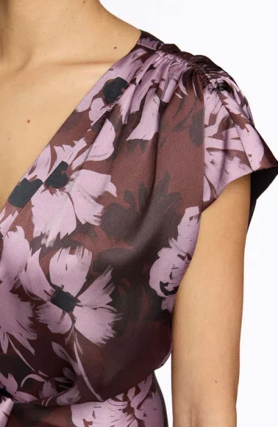 Santorelli Talia Faux-wrap Cap Sleeve Midi Dress In Animal Print