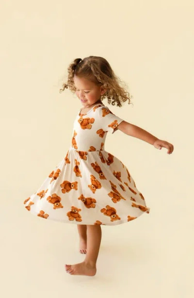 Posh Peanut Kids' Basic Twirl Dress In Neutral