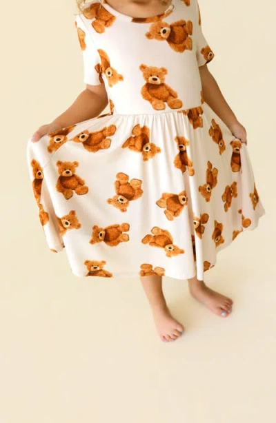 Posh Peanut Kids' Basic Twirl Dress In Neutral