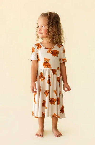 Posh Peanut Kids' Basic Twirl Dress In Neutral