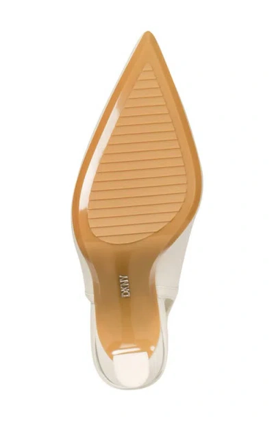 Dkny Cinette Slingback Pointed Toe Pump In White