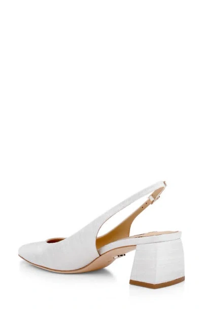Badgley Mischka Oaklee Block Heel Slingback Pump In White