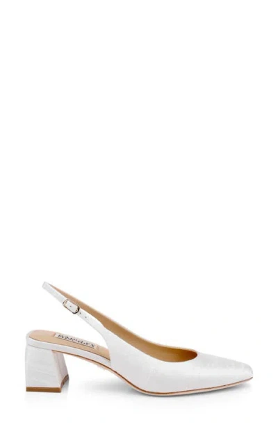 Badgley Mischka Oaklee Block Heel Slingback Pump In White