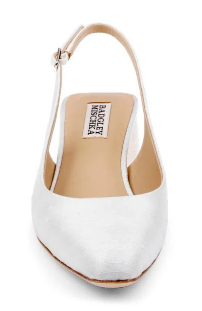 Badgley Mischka Oaklee Block Heel Slingback Pump In White