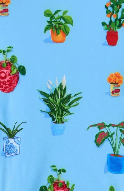 Seafolly Playa Bonita Ruffle Long Sleeve Upf 50+ Two-piece Rashguard & Reusable Swim Diaper Set In Blue