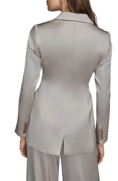 Donna Karan New York Metallic Tie Front Blazer In Gray
