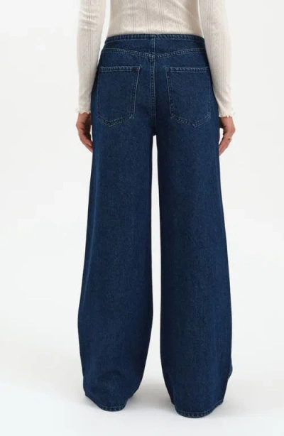 Daze Madison Tie Waist Wide Leg Jeans In Blue