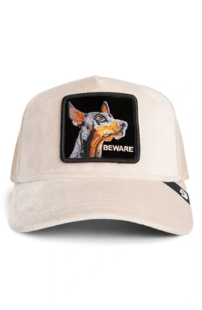 Goorin Bros . Doberman Patch Velour Adjustable Trucker Hat In Gray