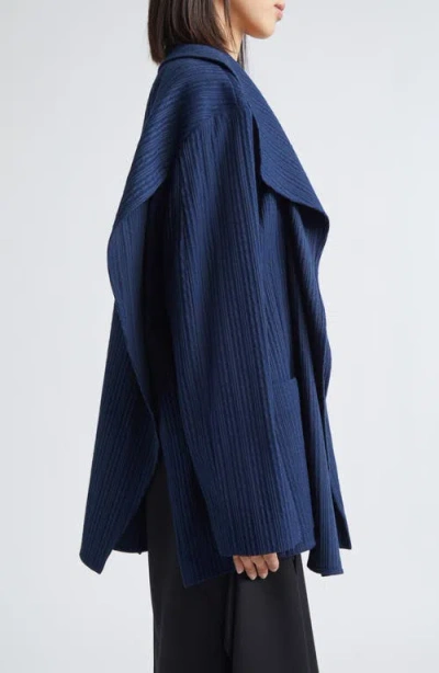 Eenk Drape Collar Jacket In Blue