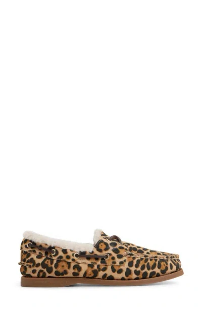 Zzdnu Sperry Top-sider® Authentic Original 2-eye Faux Fur Lined Boat Shoe In Animal Print