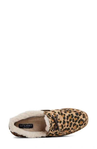Zzdnu Sperry Top-sider® Authentic Original 2-eye Faux Fur Lined Boat Shoe In Animal Print