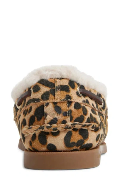 Zzdnu Sperry Top-sider® Authentic Original 2-eye Faux Fur Lined Boat Shoe In Animal Print
