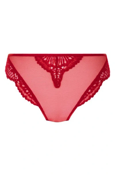 Hunkemoller Hunkemöller Whitney Brazilian Lace Panties In Red