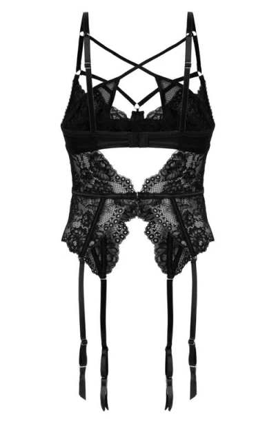 Hunkemoller Hunkemöller Anna Strappy Underwire Lace Basque In Black