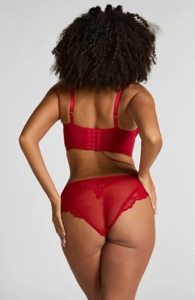 Hunkemoller Hunkemöller Whitney Brazilian Lace Panties In Red