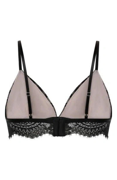 Hunkemoller Hunkemöller Lou Eyelash Lace Triangle Bralette In Black