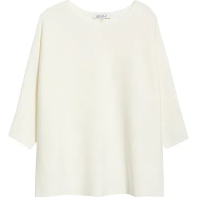 Kasper Stripe Dolman Sleeve Sweater In White