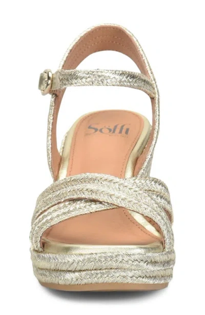 Söfft Newbury Espadrille Ankle Strap Platform Wedge Sandal In Silver