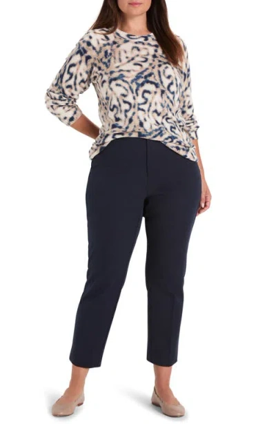 Nic + Zoe Nic+zoe Supersoft Blurry Leaf Print Sweater In Gray