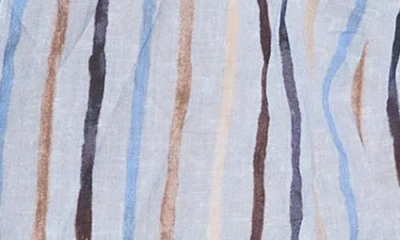 Nic + Zoe Nic+zoe Drifty Stripe Cotton Button-up Blouse In Blue