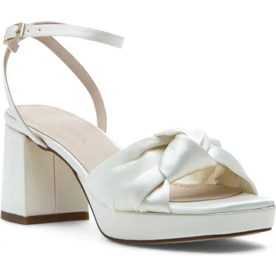 275 Central Malik Ankle Strap Platform Sandal In White