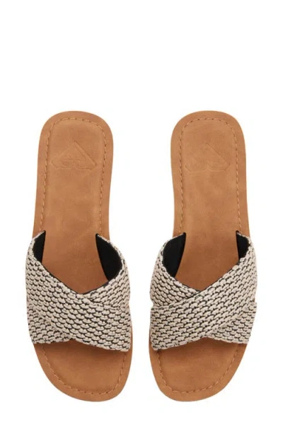 Roxy Andreya Raffia Slide Sandal In Multi