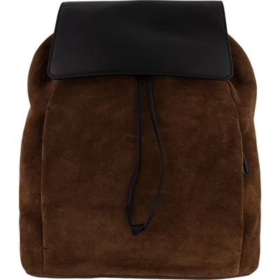 Vince Drayton Suede Flap Backpack In Brown