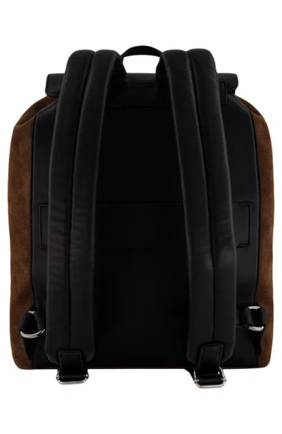 Vince Drayton Suede Flap Backpack In Brown