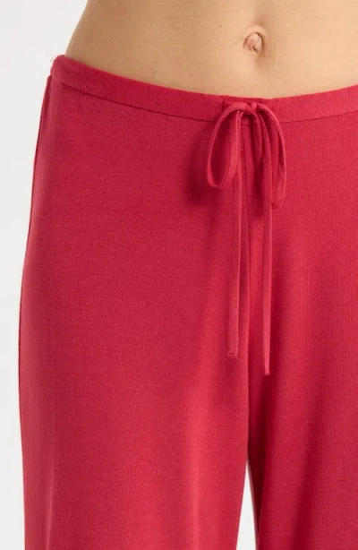 Natori Embroidered Jersey Pajamas In Red