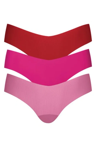 Commando Invisible Rib One Size Assorted 3-pack Thongs In Multi