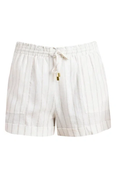 La Blanca Delphine Coast Linen Blend Cover-up Shorts In Multi