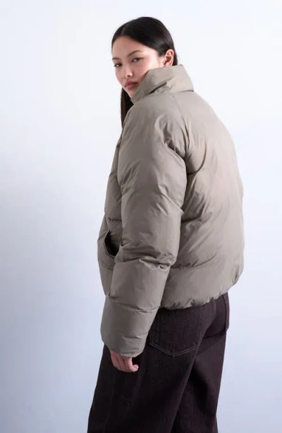 Topshop Puffer Bomber Jacket In Gray