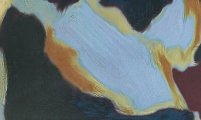 Topshop Microfiber Abstract Print Top In Multi