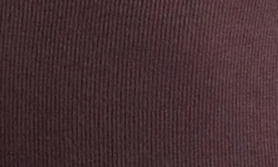 Topshop Premium Ribbed Long Sleeve Wide Scoop Neck Top In Brown