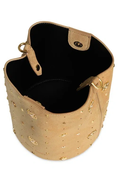 Rebecca Minkoff Evil Eye Studded Leather Bucket Bag In Brown