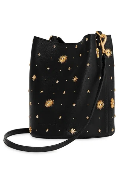 Rebecca Minkoff Evil Eye Studded Leather Bucket Bag In Black