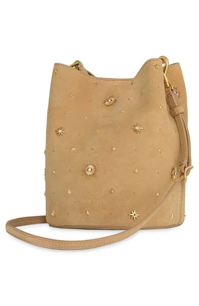 Rebecca Minkoff Evil Eye Studded Leather Bucket Bag In Brown
