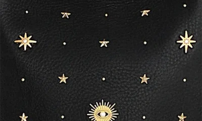 Rebecca Minkoff Evil Eye Studded Leather Bucket Bag In Black