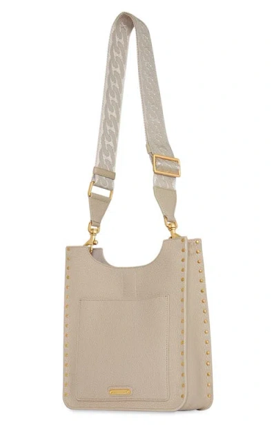 Rebecca Minkoff Darren Feed Medium Studded Leather Shoulder Bag In Neutral