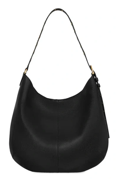 Rebecca Minkoff Naomie Leather Hobo Shoulder Bag In Black