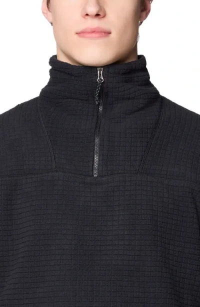 Mountain Hardwear Summit Grid Big Grid Half Zip Pullover In Black