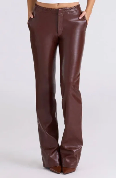House Of Cb Adara Faux Leather Pants In Burgundy