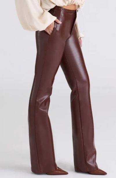 House Of Cb Adara Faux Leather Pants In Burgundy