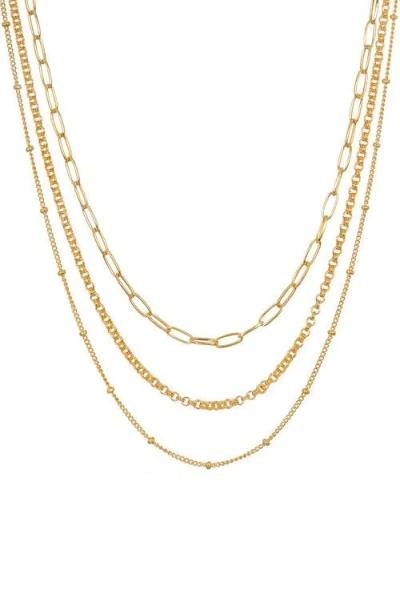 Satya Jewelry Layered Beauty Multiple Chain Necklace In Gold