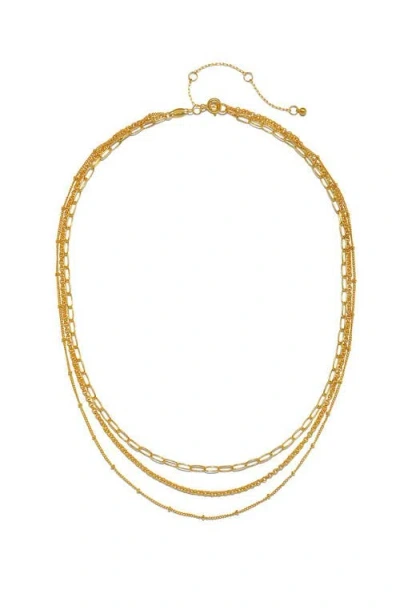 Satya Jewelry Layered Beauty Multiple Chain Necklace In Gold